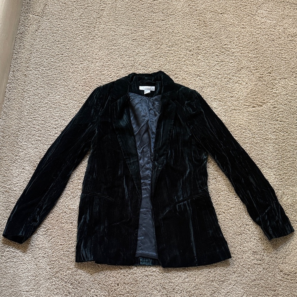 Dark Green Velvet Blazer Jacket